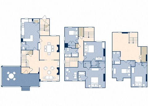 Floor plan for 5 beds, 3.5 baths, 2600 sqft